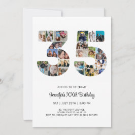 Invitación 35.º Collage de fotos de cumpleaños número 35 Pers