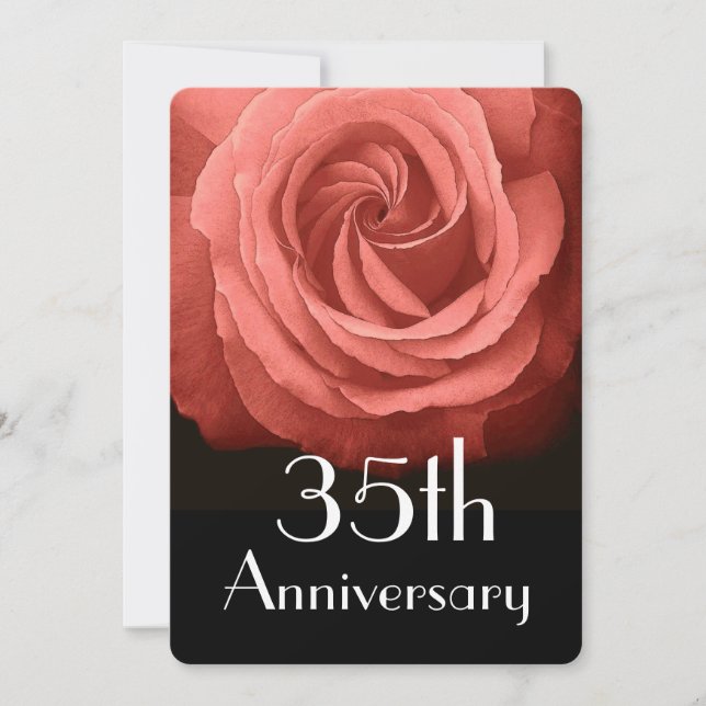 Invitación 35 Aniversario de Boda Coral Rose A02D (Anverso)