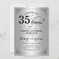 35 Aniversario de Boda - Damask Negro Plateado