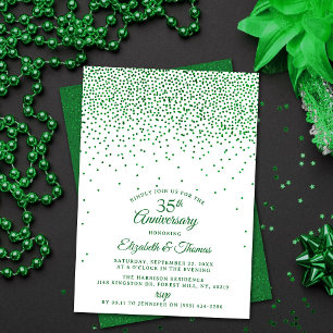 Invitación 35° aniversario de Boda Esmeralda