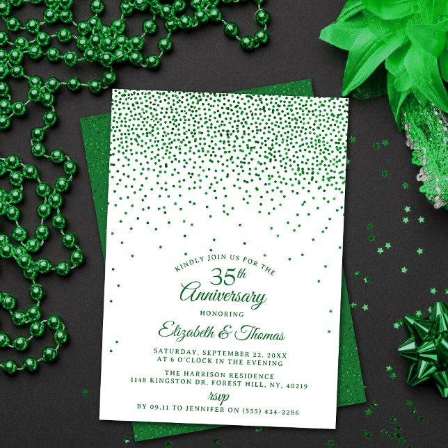 Invitación 35° aniversario de Boda Esmeralda (Subido por el creador)