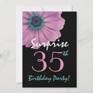 Invitación 35 Aniversario sorpresa Bonito rosado margarita me