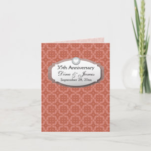 Invitación 35to Coral Z22 del aniversario de boda del