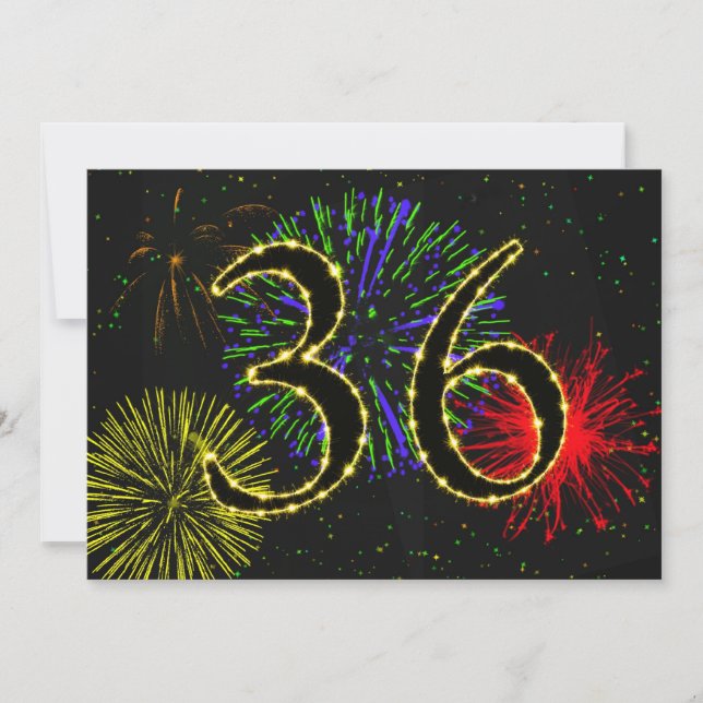 Invitación 36.ª fiesta de cumpleaños invitada (Anverso)