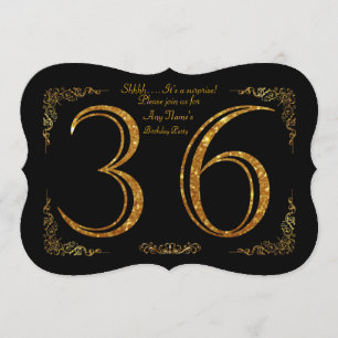 Invitación 36.o, Gatsby de la fiesta de cumpleaños 36.a,