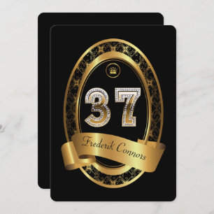 Invitación 37, hombre de fiesta de cumpleaños, color elegante
