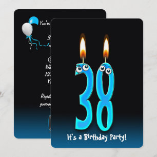 Invitación 38.ª invitada de fiesta de cumpleaños