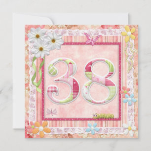 Invitación 38.o estilo scrapbooking de la fiesta de