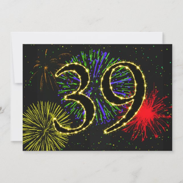 Invitación 39.ª fiesta de cumpleaños invitada (Anverso)