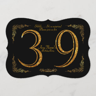 Invitación 39.o, Gatsby de la fiesta de cumpleaños 39.a,