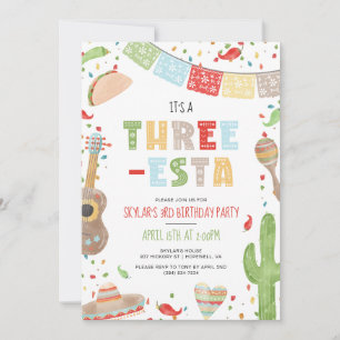Invitación 3.ª Fiesta de la Fiesta Mexicana de Tres Años