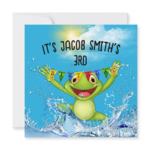 3.ª rana de cumpleaños saltando en el agua