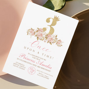 Invitación 3.ᵉʳ cumpleaños de la princesa de la corona de oro
