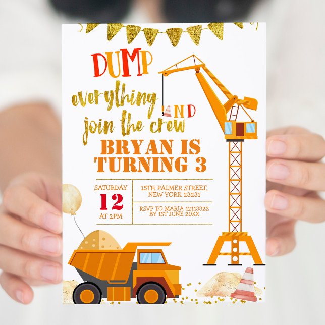 Invitación 3.ᵉʳ Cumpleaños Dump todo se une a la tripulación (Subido por el creador)