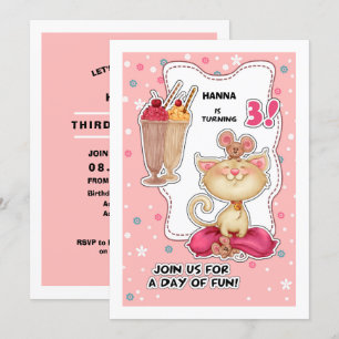 Invitación 3.ᵉʳ Fiesta de cumpleaños   Divertido Personalizad