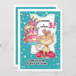 Invitación 3.ᵉʳ Fiesta de cumpleaños | Divertido Personalizad