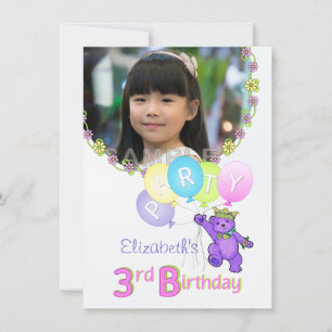 Invitación 3.ᵉʳ Fiesta de cumpleaños Personalizado Princesa O
