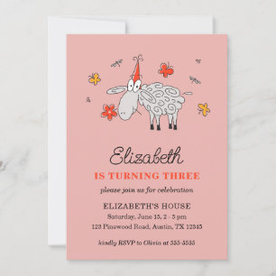 Invitación 3.ᵉʳ Gorra Personalizado Corte Sheep Flower Lamb