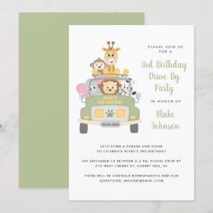 Invitación 3.ᵉʳ Nacimiento De Safari Animal Por Fiesta