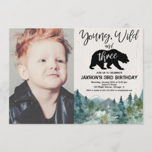 Invitación 3.ᵉʳ novio, joven salvaje 3 foto rústica