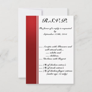 Invitación 3,5 x 5 R.S.V.P Árbol blanco rojo negro