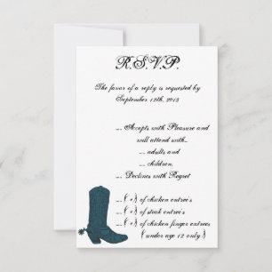 Invitación 3,5 x 5 R.S.V.P Cowboy Occidental