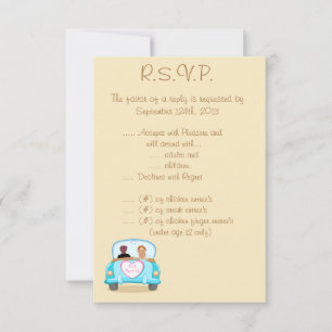 Invitación 3.5 x 5 R.S.V.P Pareja recién casada