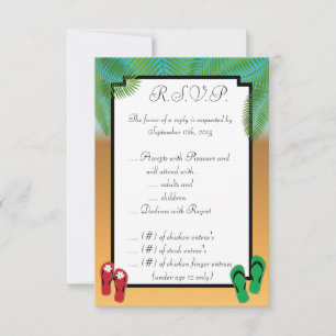 Invitación 3.5 x 5 R.S.V.P. Sus sandalias sobre