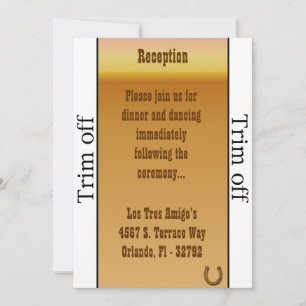 Invitación 3,5 x 7 Caballo de la rueda del vagón de recepción
