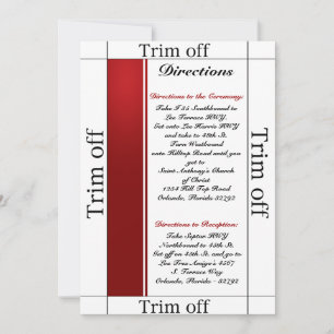 Invitación 3,5 x 7 direcciones Blanco Árbol rojo negro