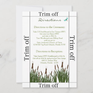 Invitación 3,5 x 7 direcciones Cattail/Dragonfly i