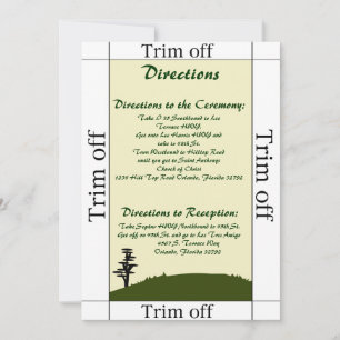 Invitación 3,5 x 7 direcciones Colina verde japonesa