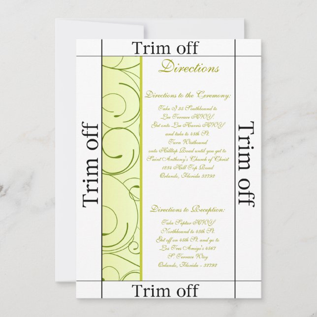 Invitación 3,5 x 7 direcciones Lime Green Pear Swi (Anverso)