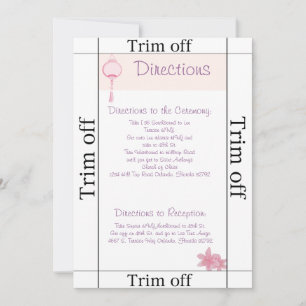 Invitación 3.5 x 7 direcciones Linterna rosada púrpura