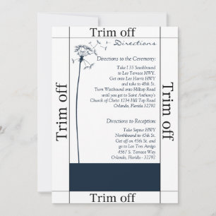 Invitación 3,5 x 7 direcciones Marina Azul Dandelion