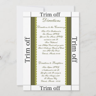 Invitación 3,5 x 7 direcciones martinis verde oliva