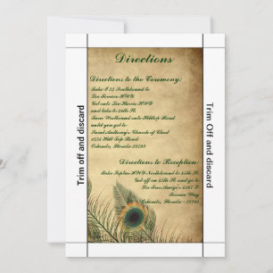 Invitación 3,5 x 7 direcciones Peacock Gre vintage
