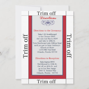 Invitación 3,5 x 7 direcciones White Dove Azul Rojo