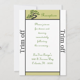 Invitación 3,5 x 7 Recepción Bonsa verde japonesa