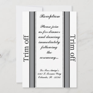 Invitación 3,5 x 7 Recepción Cad Gris de Oliva Negro