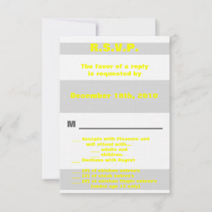 Invitación 3.5x5 R.S.V.P. Banda moderna Neon Retro Amarillo