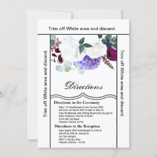 Invitación 3.5x6 Dirección Card Lavanda Hibiscus en blanco