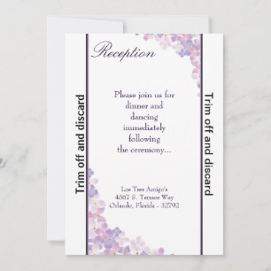 Invitación 3.5x7 Recepción Hidrangea púrpura