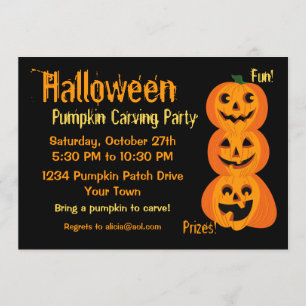 Invitación 3 Calabazas de Halloween