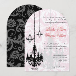 Invitación 3 Candelabros negros en la sombra de una boda de d