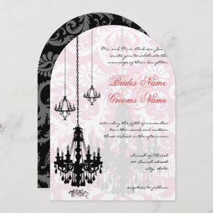 Invitación 3 Candelabros negros en la sombra de una boda de d