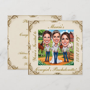Invitación 3 Caricaturas nupciales en la granja