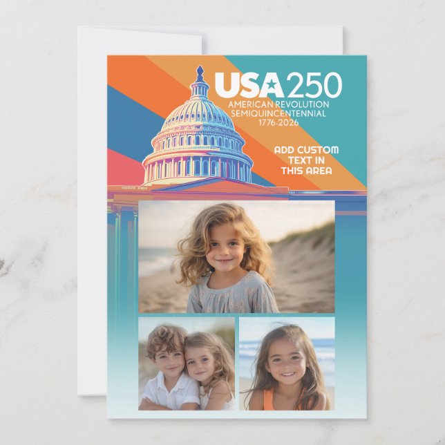 Invitación 3 Colage de Fotos - USA 250 Cúpula del Capitolio A (Anverso)