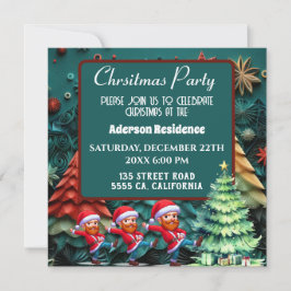 Invitación 3.d Árboles verdes de Navidad | Danza divertida de