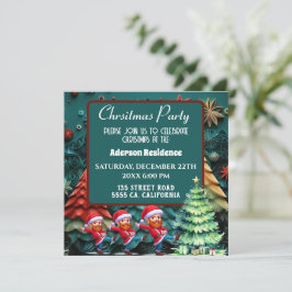 Invitación 3.d Árboles verdes de Navidad | Danza divertida de